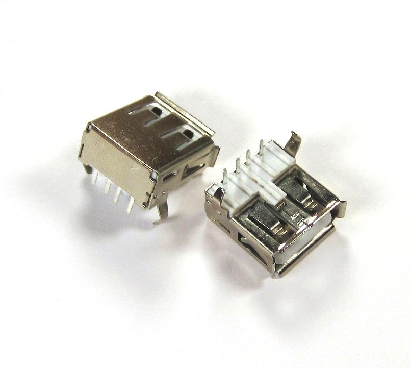 USBA-4G, розетка на плату  угл. (USBA-1J)