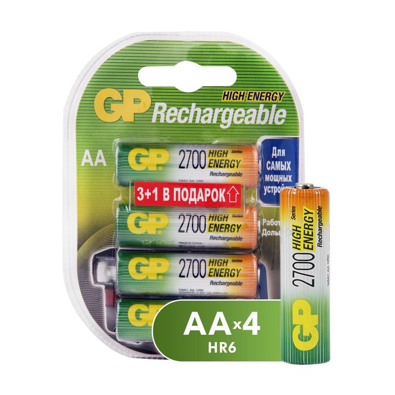 gp270aahc, аккумулятор nimh 2700 mah 1.2v (уп. 4шт) GP270AAHC, аккумулятор NiMH 2700 mAh 1.2V (уп. 4шт)