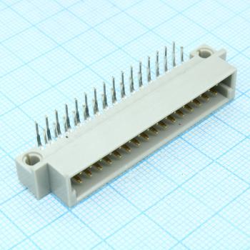 ds1118-32m0r23, вилка din 41612 тип b 32pin (2х16), шаг 2.54мм двухрядный угловой (ряд ав) DS1118-32M0R23, вилка DIN 41612 тип B 32pin (2х16), шаг 2.54мм двухрядный угловой (ряд АВ)