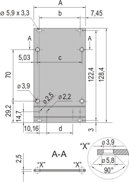 34812-110, Передняя панель PIU FPL ANODIZED 3U 10HP