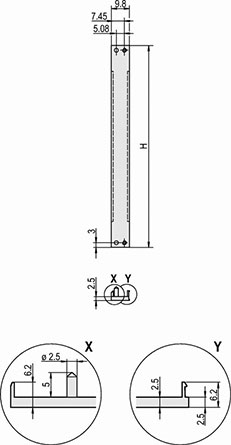 30849-001, передняя панель 3u 2hp 30849-001, передняя панель 3U 2HP