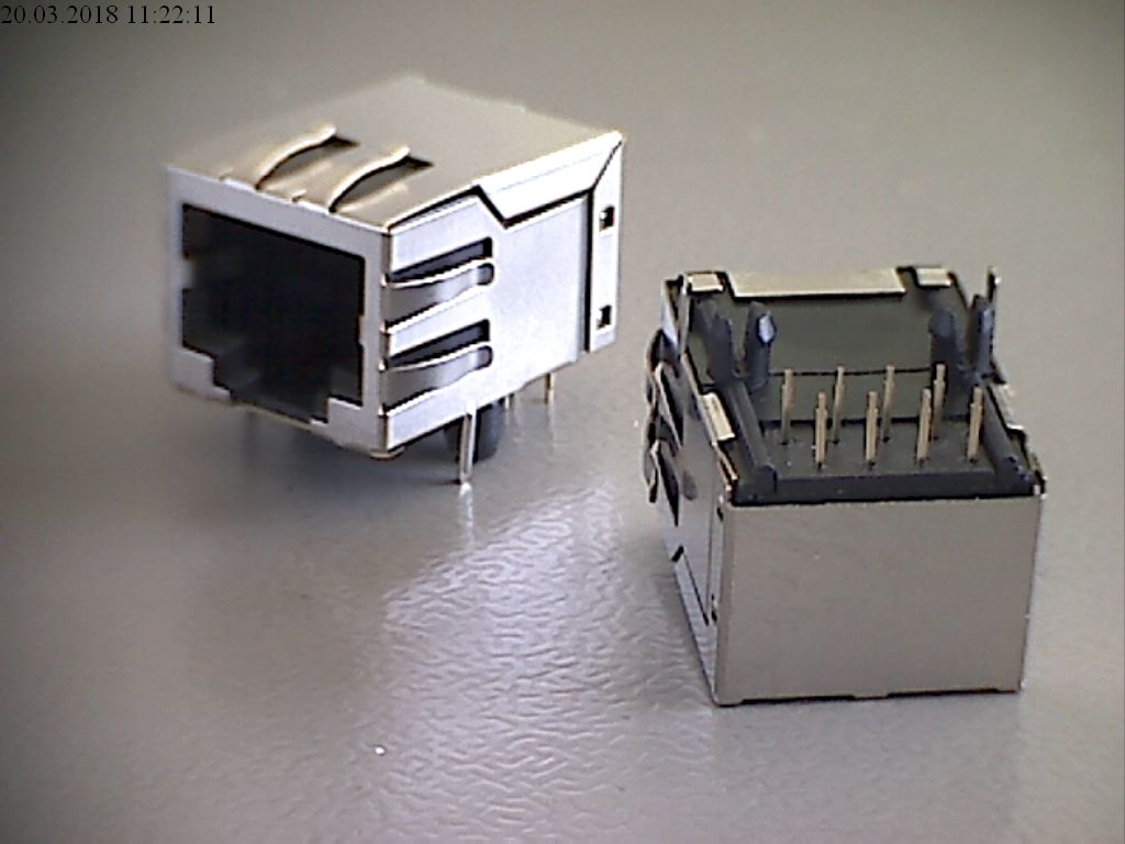 tj16s-8p8c, розетка на плату, экранированная (rj-45) экран.cat.5e TJ16S-8P8C, розетка на плату, экранированная (RJ-45) экран.cat.5E