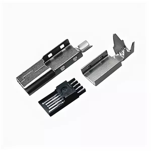 mini usb-a, вилка на кабель, 5 конт. Mini USB-A, вилка на кабель, 5 конт.