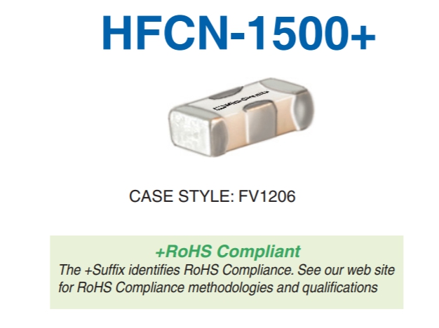 hfcn-1500+, фильтр высоких частот HFCN-1500+, фильтр высоких частот