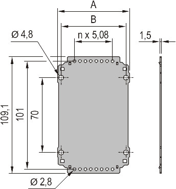 34813-210, задняя панель кассеты pro 3u 10hp 34813-210, Задняя панель кассеты PRO 3U 10HP