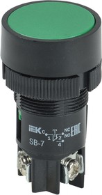 кнопка sb-7 "пуск" d22мм 1з+1р 240в зел. Кнопка SB-7 "Пуск" d22мм 1з+1р 240В зел.