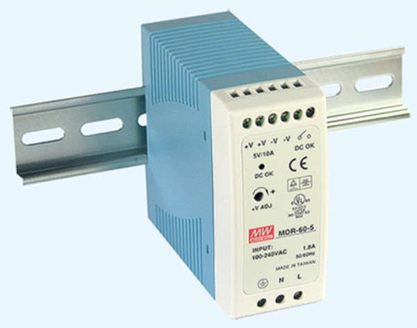 mdr-60-24, конвертор ac-dc на din-рейку 60вт, выход 24в/0…2,5a, рег. вых 24…30в, вход 85…264v ac, 47…63гц /120…370в dc, изоляция 3000в ac, 40х90х100мм, -20…+70°с MDR-60-24, конвертор AC-DC на DIN-рейку 60Вт, выход 24В/0…2,5A, рег. вых 24…30В, вход 85…264V AC, 47…63Гц /120…370В DC, изоляция 3000В AC, 40х90х100мм, -20…+70°С
