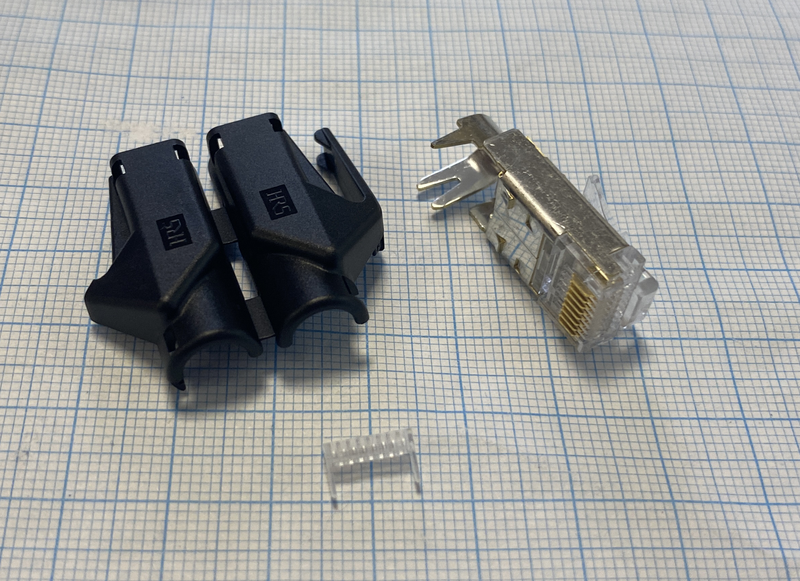 tm21p-88p(03), вилка на кабель (rj-45), экран. cat5e TM21P-88P(03), вилка на кабель (RJ-45), экран. Cat5e