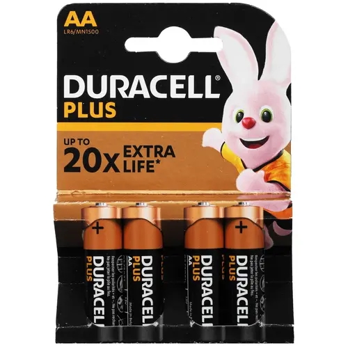 батарейка duracell plus aa (щелочная, 4 шт) Батарейка Duracell Plus AA (щелочная, 4 шт)