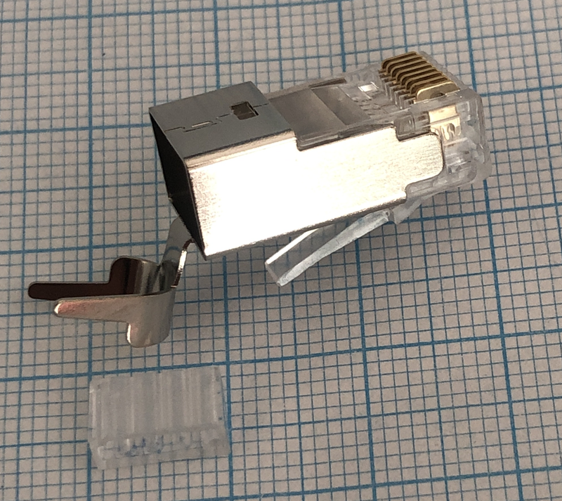 tps6-8p8c-s2, вилка rj-45, 6 cat, со вставкой, экранированная TPS6-8P8C-S2, вилка RJ-45, 6 CAT, со вставкой, экранированная