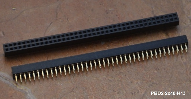 PBD2-2x40, гнездо на плату
