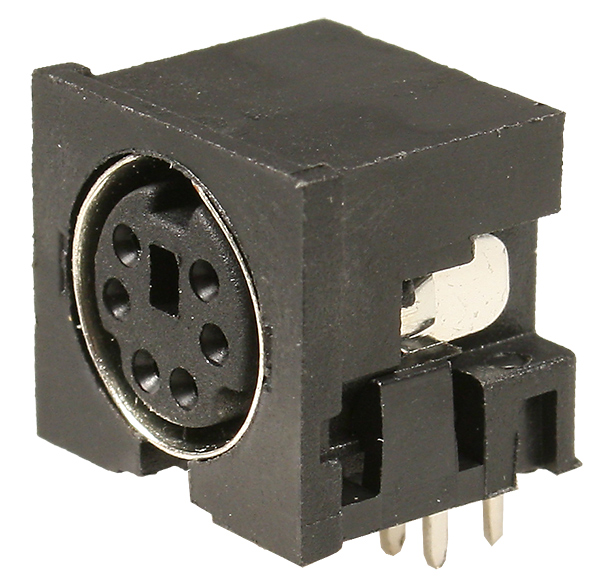 mdn-6fr, розетка mini din на плату MDN-6FR, розетка MINI DIN на плату