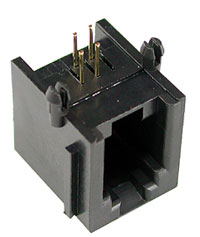tj3a-4p4c, розетка телеф. на плату тип 3a TJ3A-4P4C, розетка телеф. на плату тип 3A