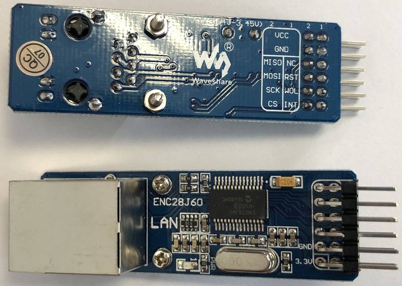 enc28j60 ethernet board, плата для подключения микроконтроллеров к ethernet сети ENC28J60 Ethernet Board, плата для подключения микроконтроллеров к Ethernet сети