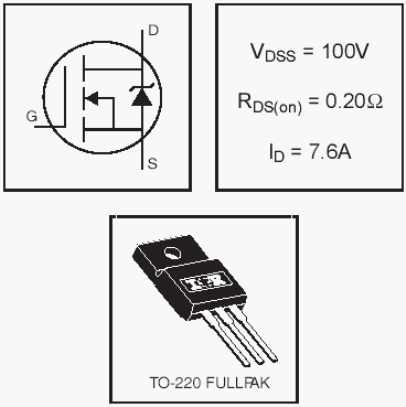 irfi520n, транзистор IRFI520N, транзистор